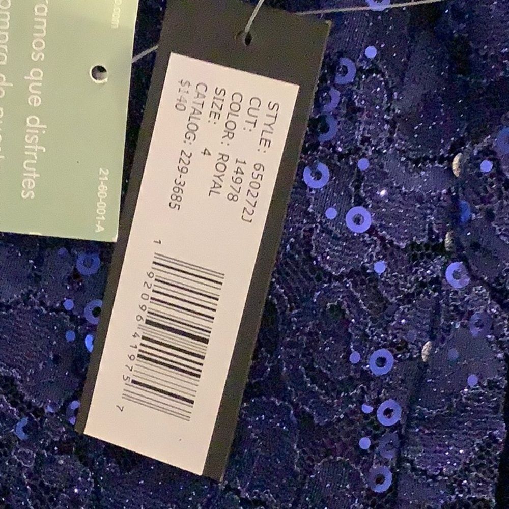 NWT Mother Of The Bride Dress Royal Blue Sz 4 - Picture 9 of 10